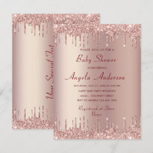 Rose Gold Votre Baby shower Invitation Card