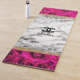 Rose Gold Watercolor Luxury Gold Glitter Blush Yoga Mat