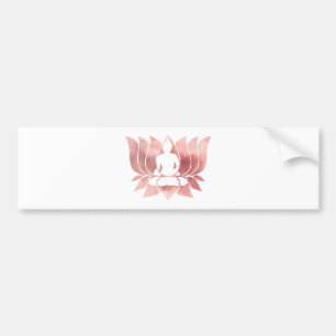 Rose Gold Watercolor Texture Buddha Meditation Zen Bumper Sticker