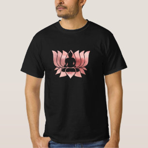 Rose Gold Watercolor Texture Buddha Meditation Zen T-Shirt
