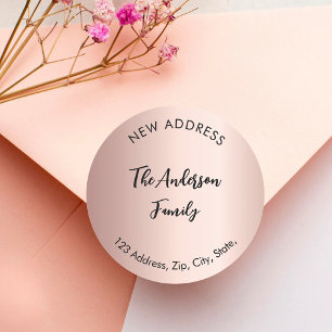Rose gold we have moved new address  classic round sticker