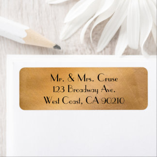 Rose Gold Wedding Address Label Metallic Design