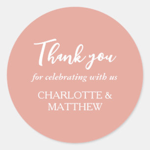 Rose Gold Wedding Classic Round Sticker