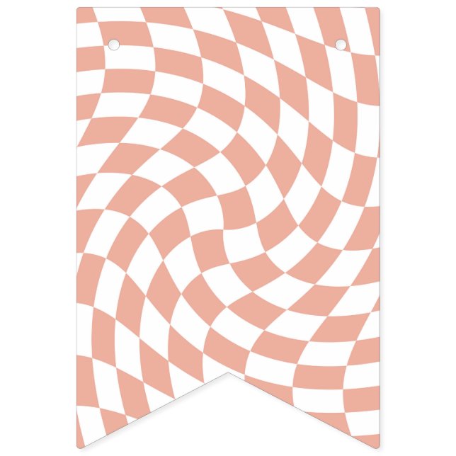 Rose Gold Wedding Collection Check Chequered Bunting Flags (First Flag)