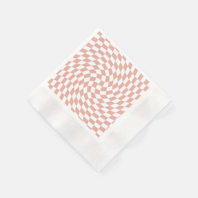 Rose Gold Wedding Collection Check Chequered   Napkin (Corner)