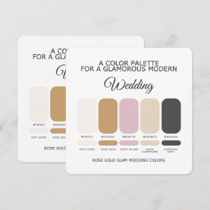 Rose Gold Wedding Colour Palette Card