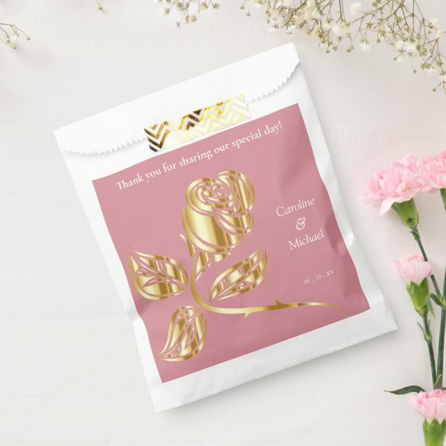 Rose Gold Wedding Favour Bag (Sealed)