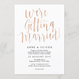 Rose Gold Wedding Invitation Rustic