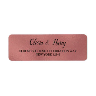 Rose Gold   Wedding Return Address Labels
