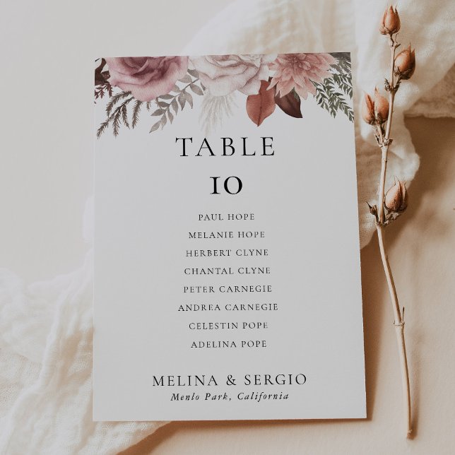 Rose Gold Wedding Table 10 Seating Chart card (Creator Uploaded)