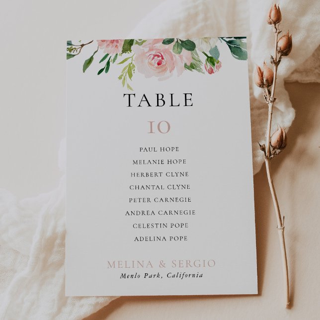 Rose Gold Wedding Table 6 Seating Chart card (Creator Uploaded)