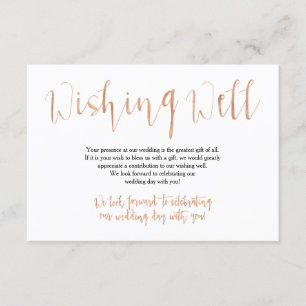 Rose Gold Wedding Wishing Well Enclosure Card