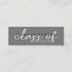 Rose Gold Whimsical Script   Graduation Name Card