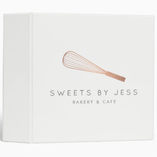 Rose Gold Whisk Bakery Binder