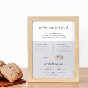Rose Gold Whisk Bakery Business Reopening Flyer
