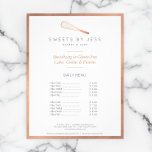 Rose Gold Whisk Bakery Full Page Flyer<br><div class="desc">A faux metallic rose gold whisk is simply styled with your name or business name in a clean typeface on this personalized flyer. Great to use for price lists,  service menus,  or customize further for your own promotion. Art and design © 1201AM Design Studio | www.1201am.com</div>