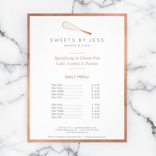 Rose Gold Whisk Bakery Full Page Flyer (Creator Uploaded)