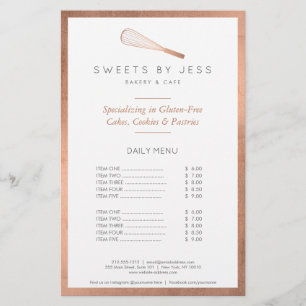Rose Gold Whisk Bakery Half Page Flyer