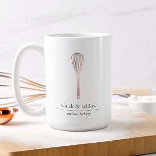 Rose Gold Whisk Bakery Pen Holder Coffee Mug