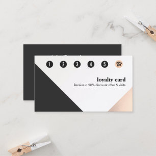 Rose Gold, White Black,Geometric 6 Punch Loyalty