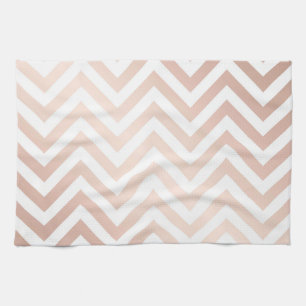 rose gold, white,chevron, zigzag,modern,trendy,chi kitchen towel