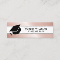 Rose Gold White Chic Grad Cap Graduation Insert