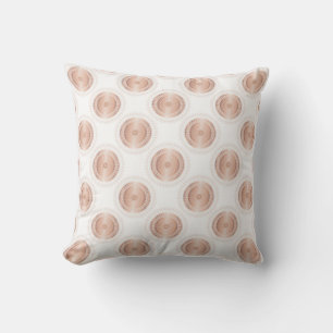Rose Gold White Dots Pattern Outdoor Pillow