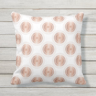 Rose Gold White Dots Pattern Outdoor Pillow