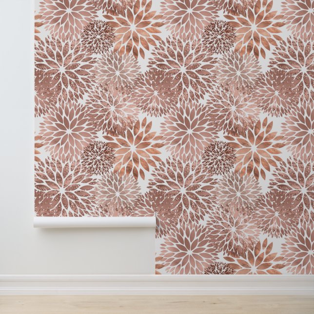 Rose Gold White Flowers Wallpaper (Application)