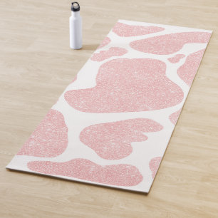 Rose Gold white Large Cow Spots Animal Pattern Yoga Mat