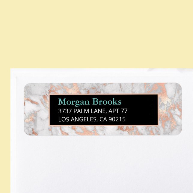 Rose Gold White Marble, Black & Teal (Creator Uploaded)