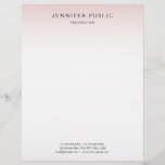 Rose Gold White Minimalist Elegant Modern Letterhead<br><div class="desc">Rose Gold White Minimalist Elegant Modern Template Letterhead.</div>