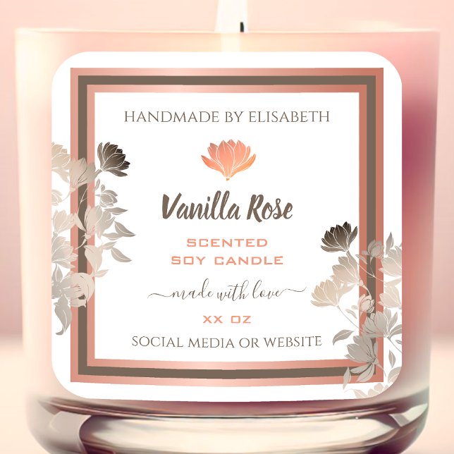 Rose Gold White Product Packaging Labels Flourish (Creator Uploaded)