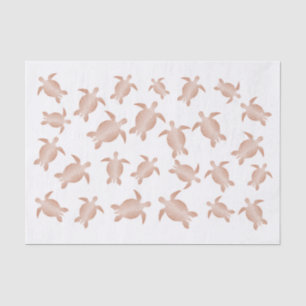 Rose Gold White Sea Turtles Tissue Paper