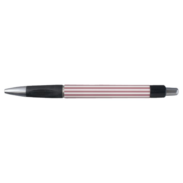 Rose Gold White Simple Horizontal Striped Pen (Front)