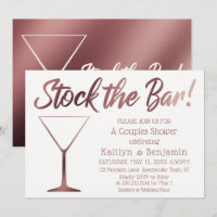 Rose Gold & White Stock the Bar Couples Shower