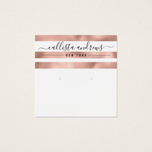 Rose Gold White Stripes Earring Display Card
