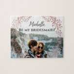 Rose Gold Will you be my bridesmaid proposal Chic Jigsaw Puzzle<br><div class="desc">Now it's your turn to propose! Ask your bridal squad to be part of the team with this "[personalized name],  will you be my bridesmaid?" proposal puzzle featuring a faux rose gold foil overlay</div>
