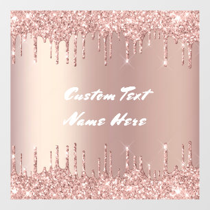 Rose Gold Window Cling Custom Text Name