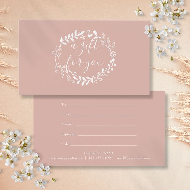 Rose Gold Woodland Garland Certificat cadeau (Rose Gold Woodland Garland Gift Certificate)
