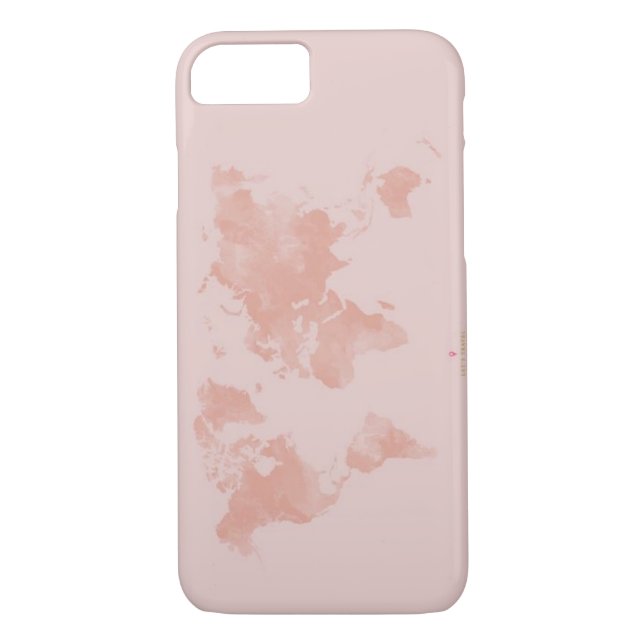 Rose Gold World Map Case-Mate iPhone Case (Back)