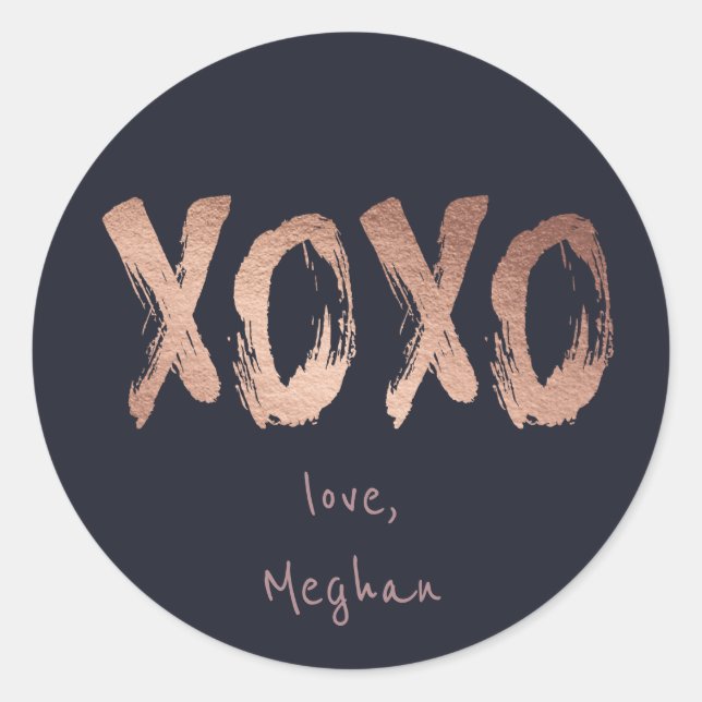 Rose Gold XOXO | Autocollant personnalisé (Devant)