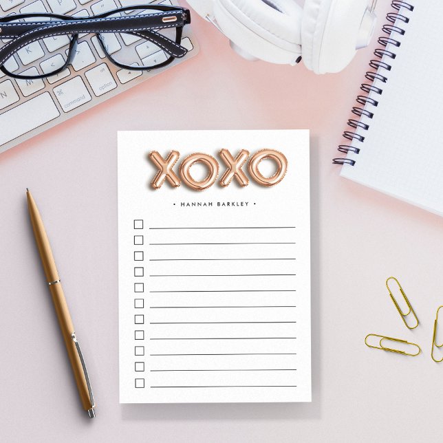 Rose Gold XOXO | Personalized To Do List Post-it Notes (Creator Uploaded)