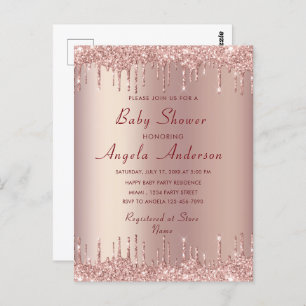 Rose Gold Your Baby Shower Invitation Card