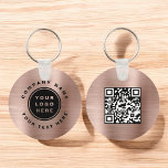 Rose Gold Your Business Logo QR Code Business  Keychain<br><div class="desc">Your Business Logo Here Keychain that can be used as a Promotional Business Marketing tool for a Company Office or Corporation. Please contact the designer for matching items.</div>