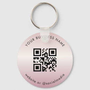 Rose Gold Your Custom Business Qr Code Scan Keychain
