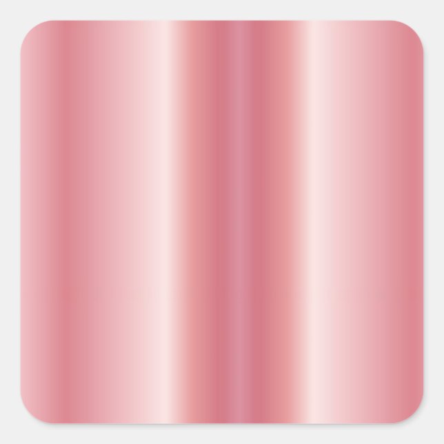 Rose Gold Your Custom Text Logo QR Code Blank Square Sticker (Front)