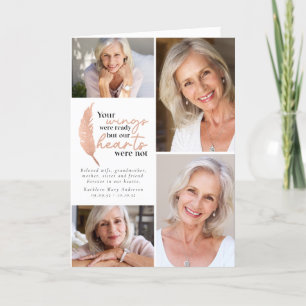 Rose Gold Your Wings Were Ready Photos Sympathy Thank You Card