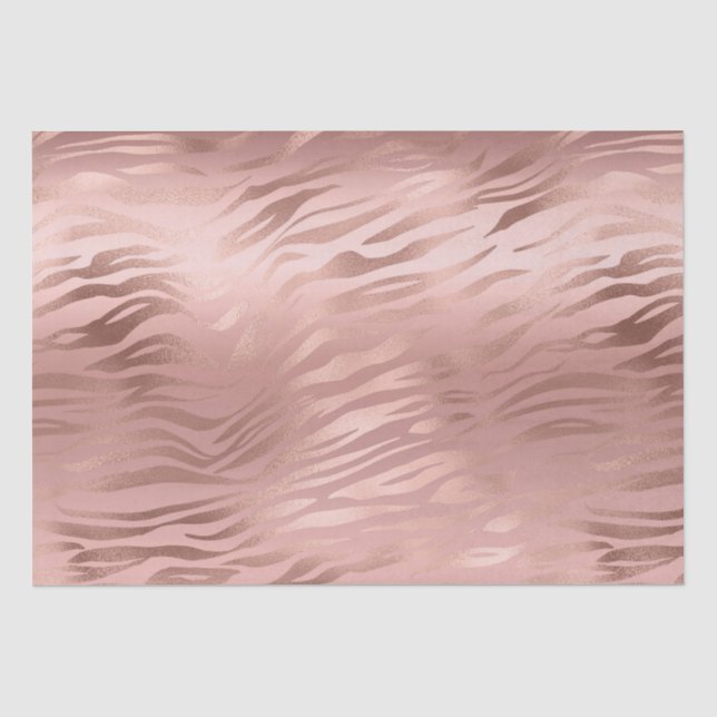 Rose Gold Zebra Print Tissue Paper (Front)