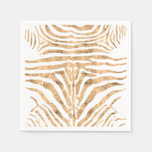Rose gold zebra skin pattern napkin